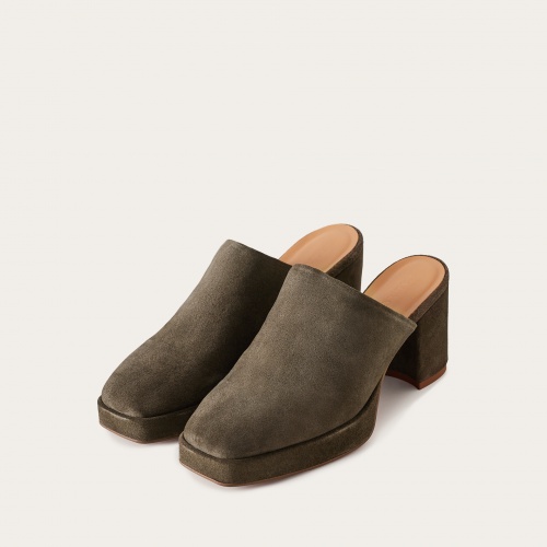 Gloria flats, smoky grey velvet| Balagan Studio