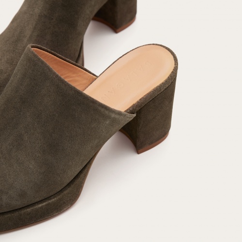 Gloria flats, smoky grey velvet| Balagan Studio