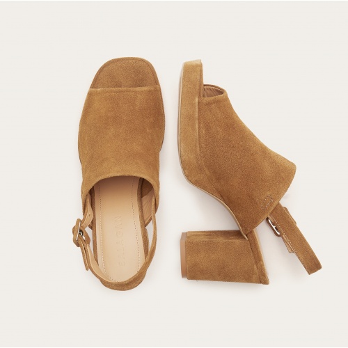 Bette Sandals, caramel velvet | Balagan Studio