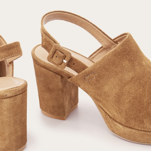 Bette Sandals, caramel velvet | Balagan Studio