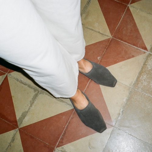 Bayit slides, graphite velvet | Balagan Studio