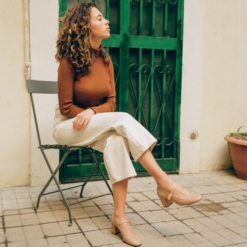 Dora czółenka na wysokim obcasie, biszkoptowy | Balagan Studio