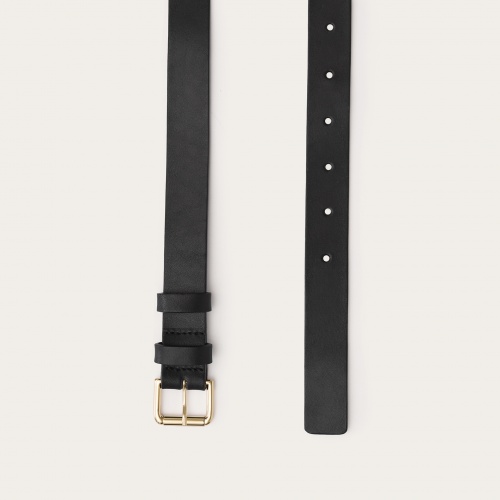 Unisex belt with a metal buckle, black | Balagan Studio