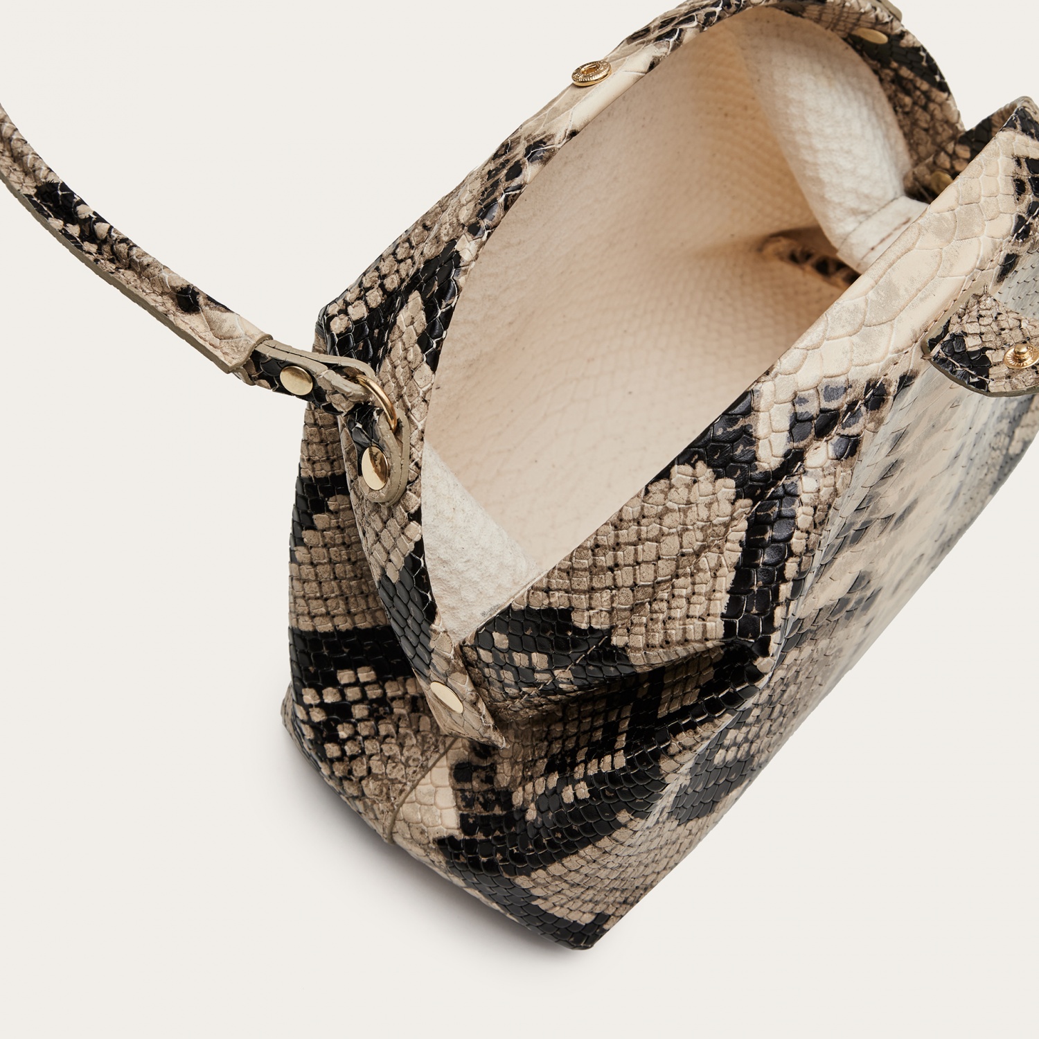 Python Pattern Bag Hug Bag M, off white python pattern OUTLET | Balagan Studio