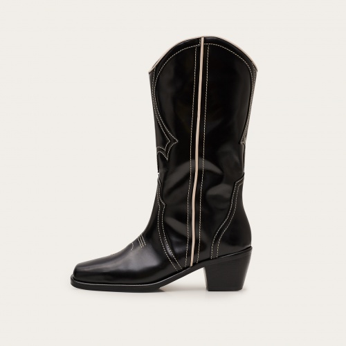 Thelma Cowboy Boots, black | Balagan Studio