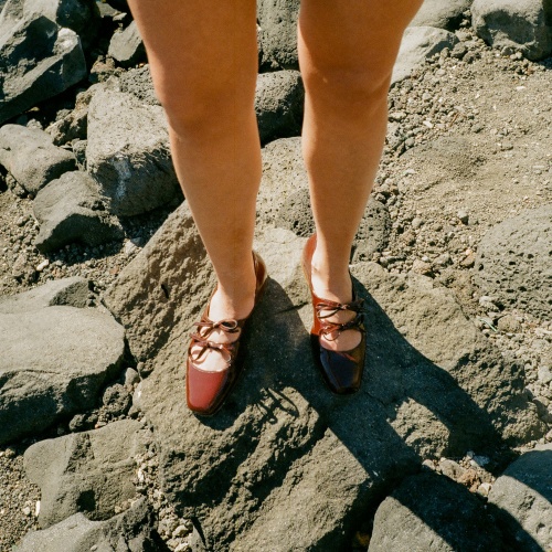 Shirley baleriny, bordowy połysk | Balagan Studio