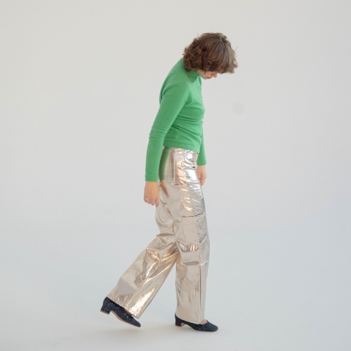 Dora czółenka na niskim obcasie, granatowy brokat | Balagan Studio