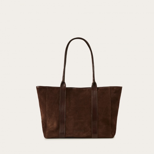 Sal Tote Bag Horizontal XL, dark chocolate velvet | Balagan Studio