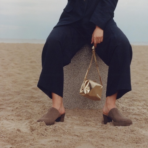 Gloria flats, smoky grey velvet| Balagan Studio