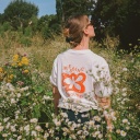 T-shirt MESSING AROUND, white & orange