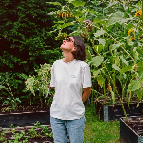 T-shirt MESSING AROUND, biało-niebieski