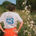 T-shirt MESSING AROUND, white & blue