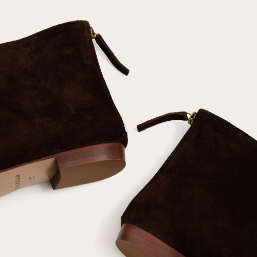 Ringo Boots Flat, dark chocolate velvet | Balagan Studio