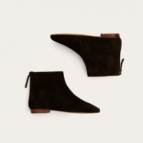 Ringo Boots Flat, dark chocolate velvet | Balagan Studio