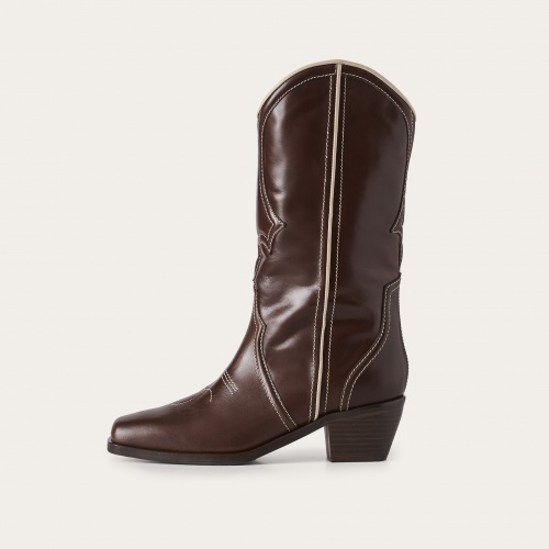 Thelma Cowboy Boots, brown | Balagan Studio