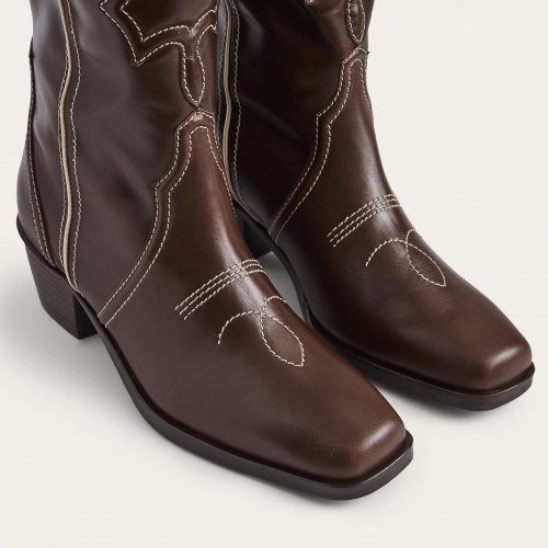 Thelma Cowboy Boots, brown | Balagan Studio
