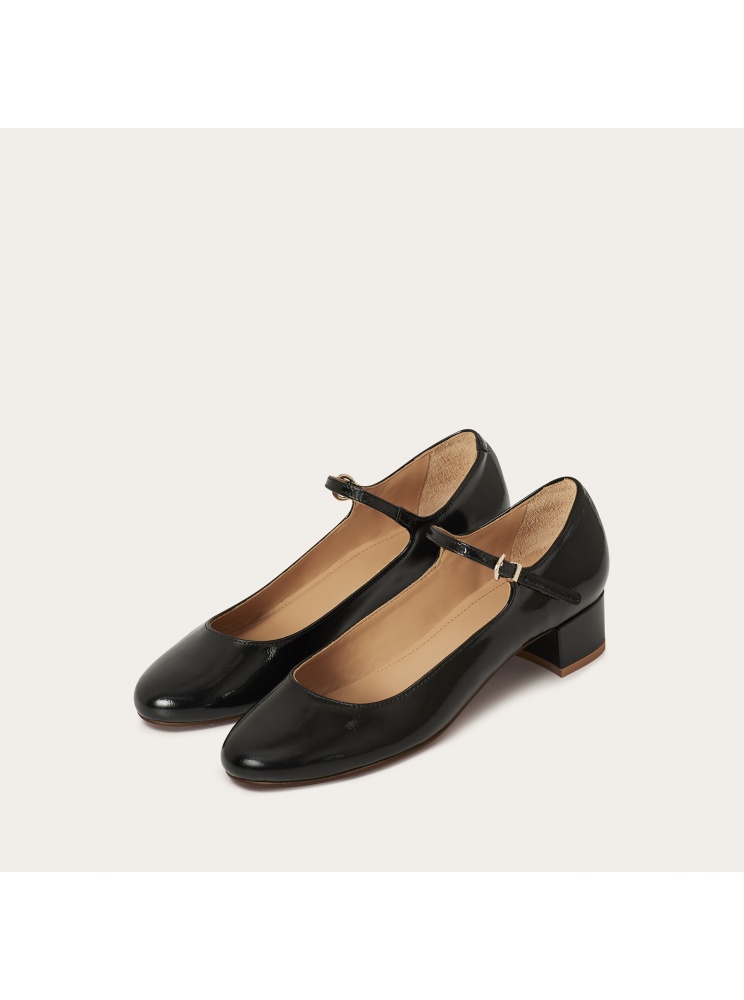 Yafa Pumps, schwarzes Glanzleder | Balagan Studio
