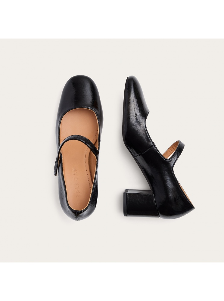 Dora High-Heel-Pumps, schwarz glänzend | Balagan Studio