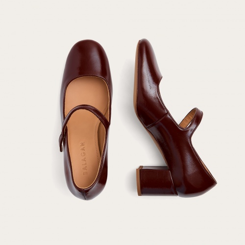 Dora High Heels, burgundy gloss | Balagan Studio