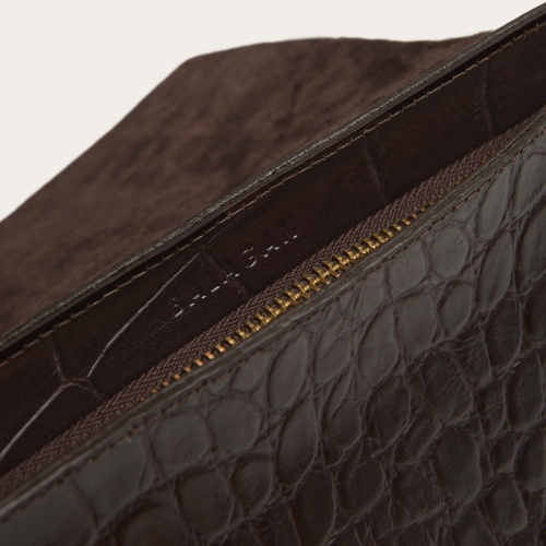 Ashley torebka S, brązowy wzór krokodyla | Balagan Studio