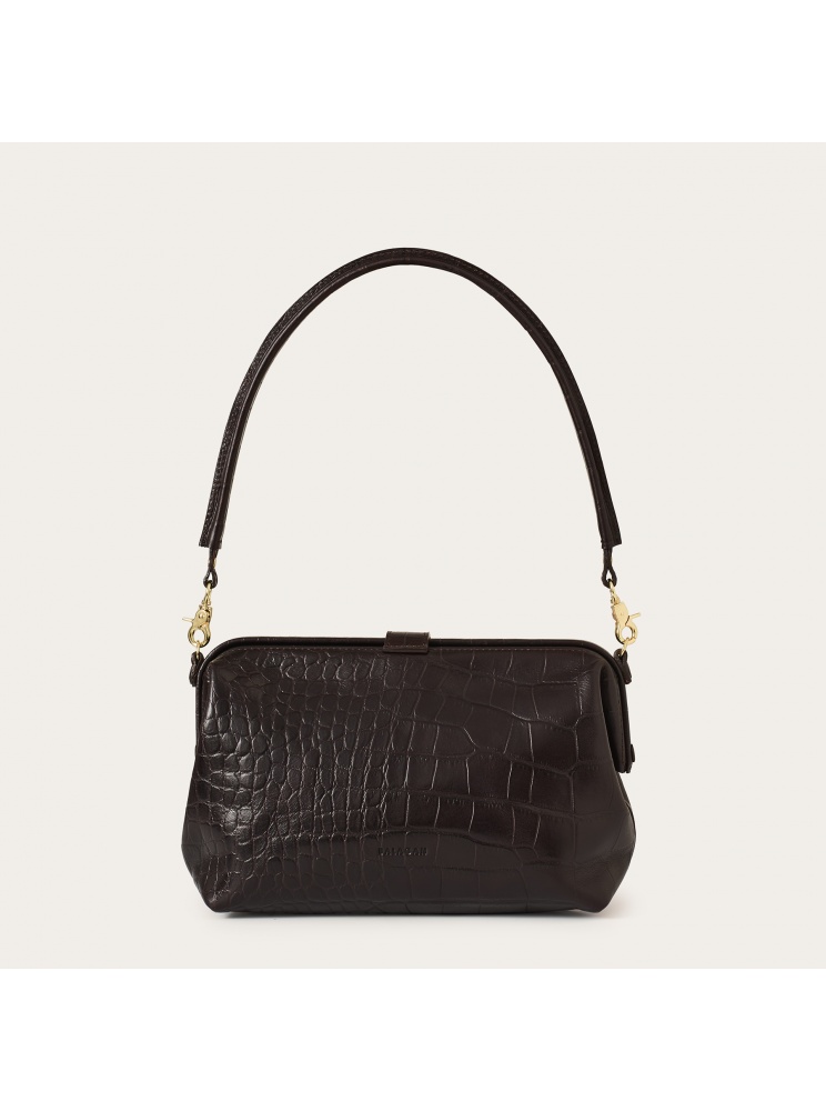 Rofe Tasche L, braune Krokoprägung | Balagan Studio