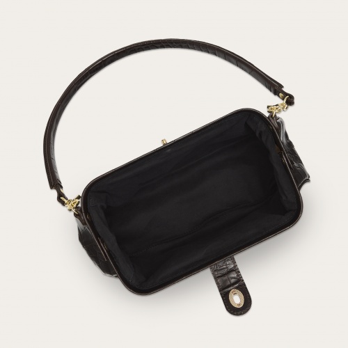 Rofe Vintage Bag M, brown croco | Balagan Studio