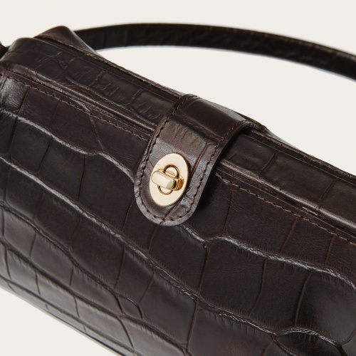 Rofe Vintage Bag M, brown croco | Balagan Studio