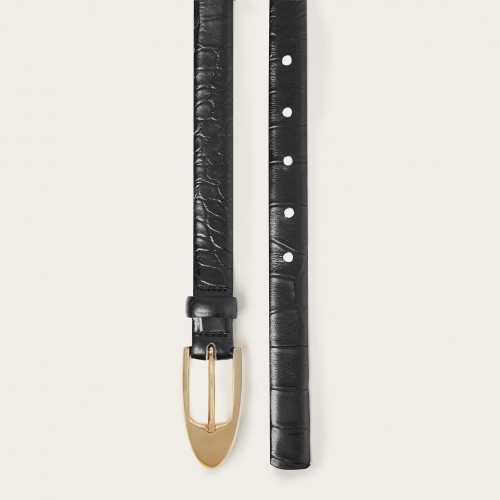 Thin belt with a buckle, black croce pattern | Balagan Studio