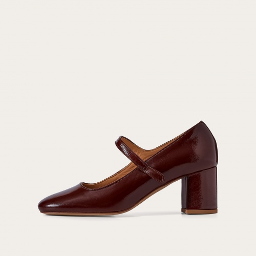 Dora czółenka na wysokim obcasie, bordowy połysk | Balagan Studio