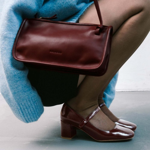 Dora czółenka na wysokim obcasie, bordowy połysk | Balagan Studio