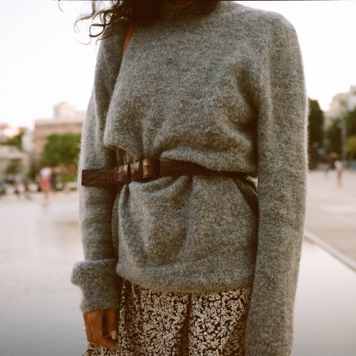 Wide waistline belt, brown croce | Balagan Studio