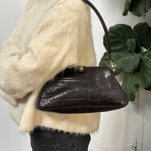 Rofe Vintage torebka M, brązowy wzór krokodyla OUTLET | Balagan Studio