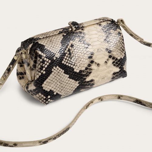 Rofe Bag M, off white python pattern | Balagan Studio