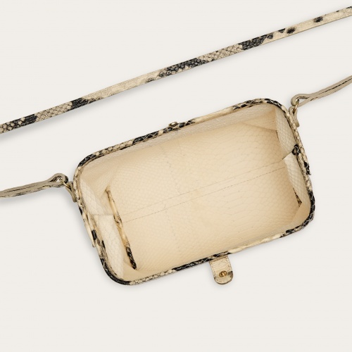 Rofe Bag M, off white python pattern | Balagan Studio