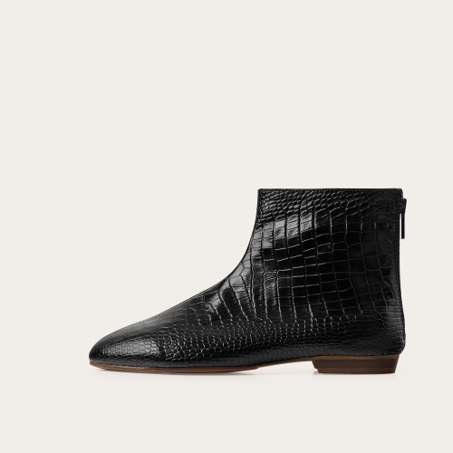 Ringo płaskie botki, czarny wzór krokodyla OUTLET | Balagan Studio