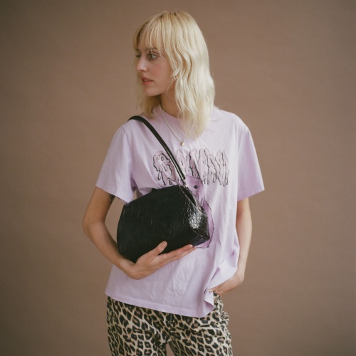 Hug Bag M, black croco OUTLET | Balagan Studio