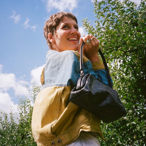 Hug Bag M, black croco OUTLET | Balagan Studio