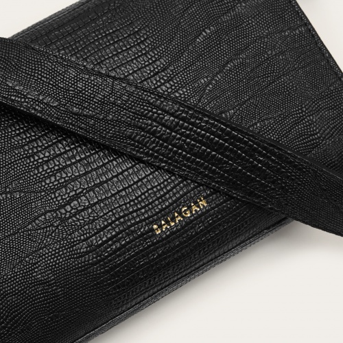 Gala torebka M, czarny wzór jaszczurki | Balagan Studio