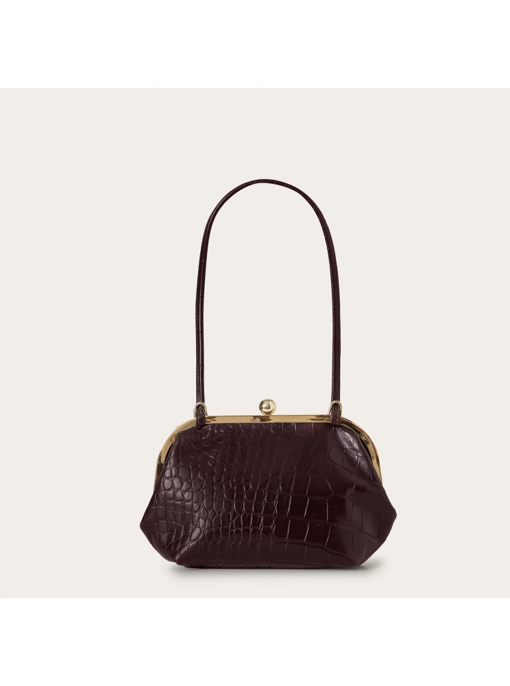 Sicily Bag M, brown croco | Balagan Studio
