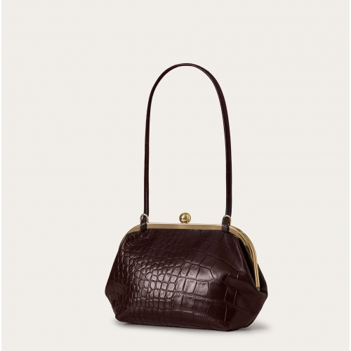 Sicily Bag M, brown croco | Balagan Studio