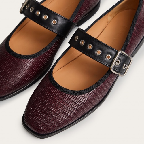 Louisine Ballerina, burgundy lizard | Balagan Studio