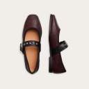 Louisine Ballerina, burgundy lizard