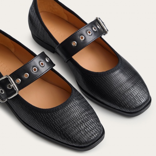 Louisine Ballerina, black lizard | Balagan Studio