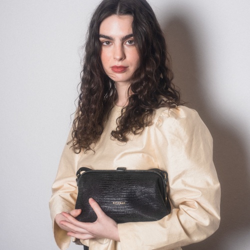 Rofe Bag M, black lizard | Balagan Studio