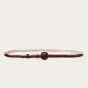  Thin belt with a coated buckle, brown croce pattern-2 
