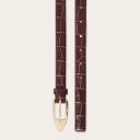  Thin belt with a buckle, brown croce pattern-2 