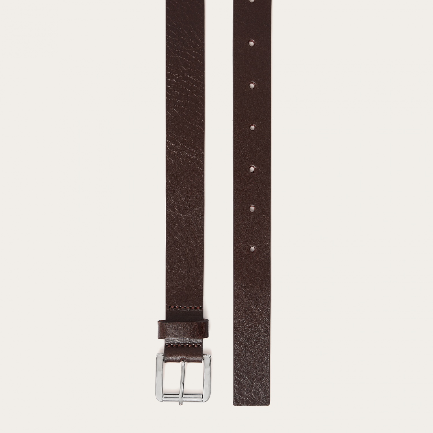  Unisex belt with a metal buckle, dark brown-3 