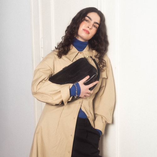 Rofe Bag L, black croco | Balagan Studio