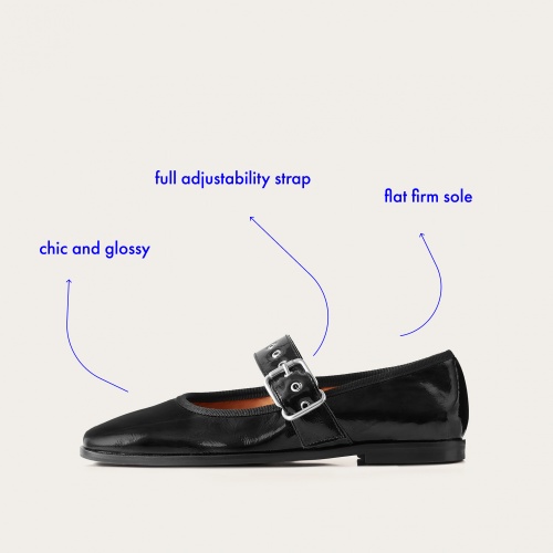 Louisine Ballerina, glossy black | Balagan Studio