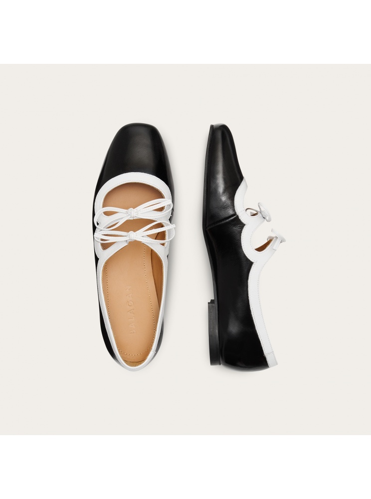 Shirley baleriny, czarno-biały połysk | Balagan Studio